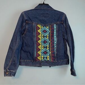 Austin Clothing Company Painted Back Denim Jacket Size Large